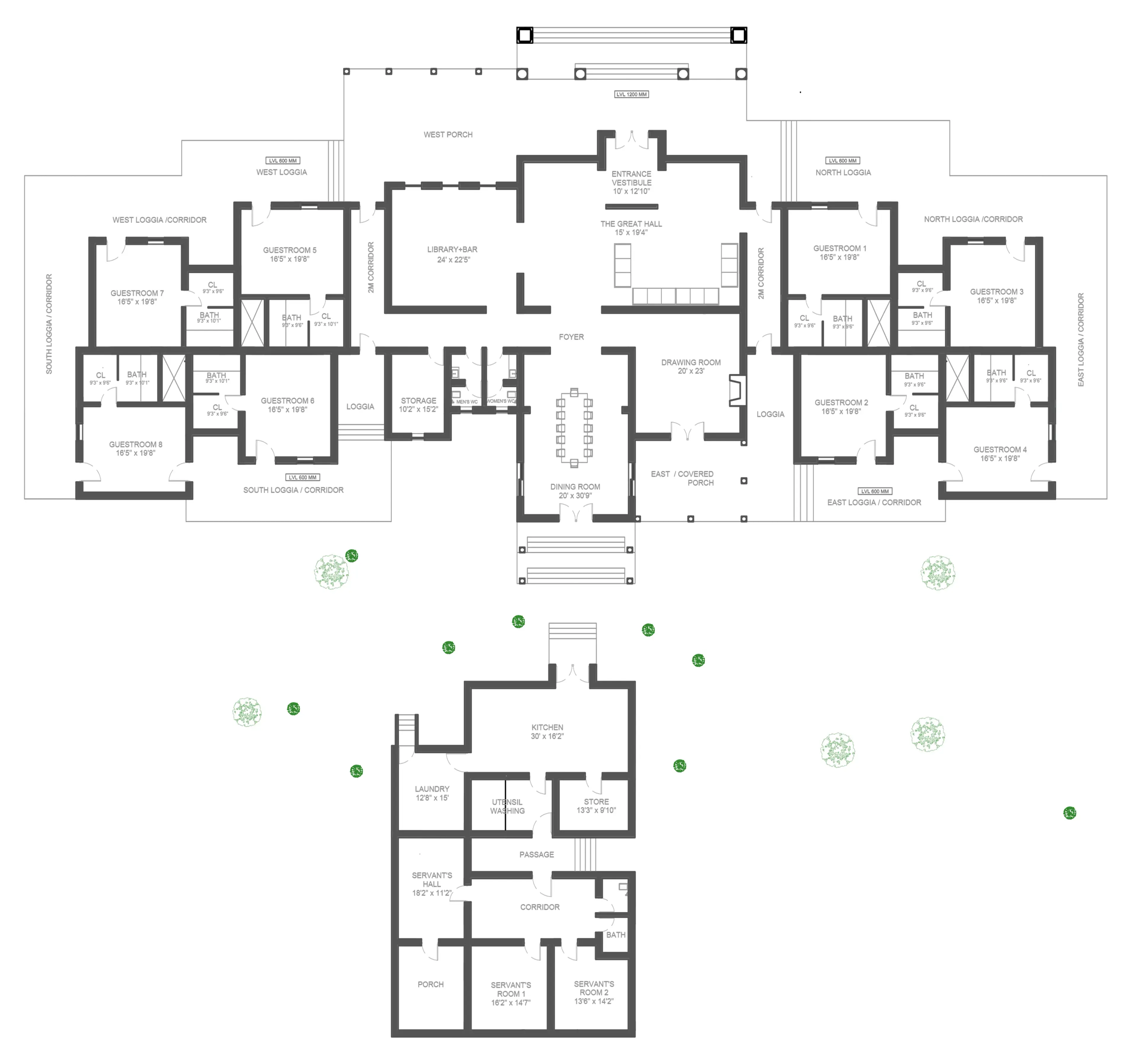 8bhk Bungalow Plan