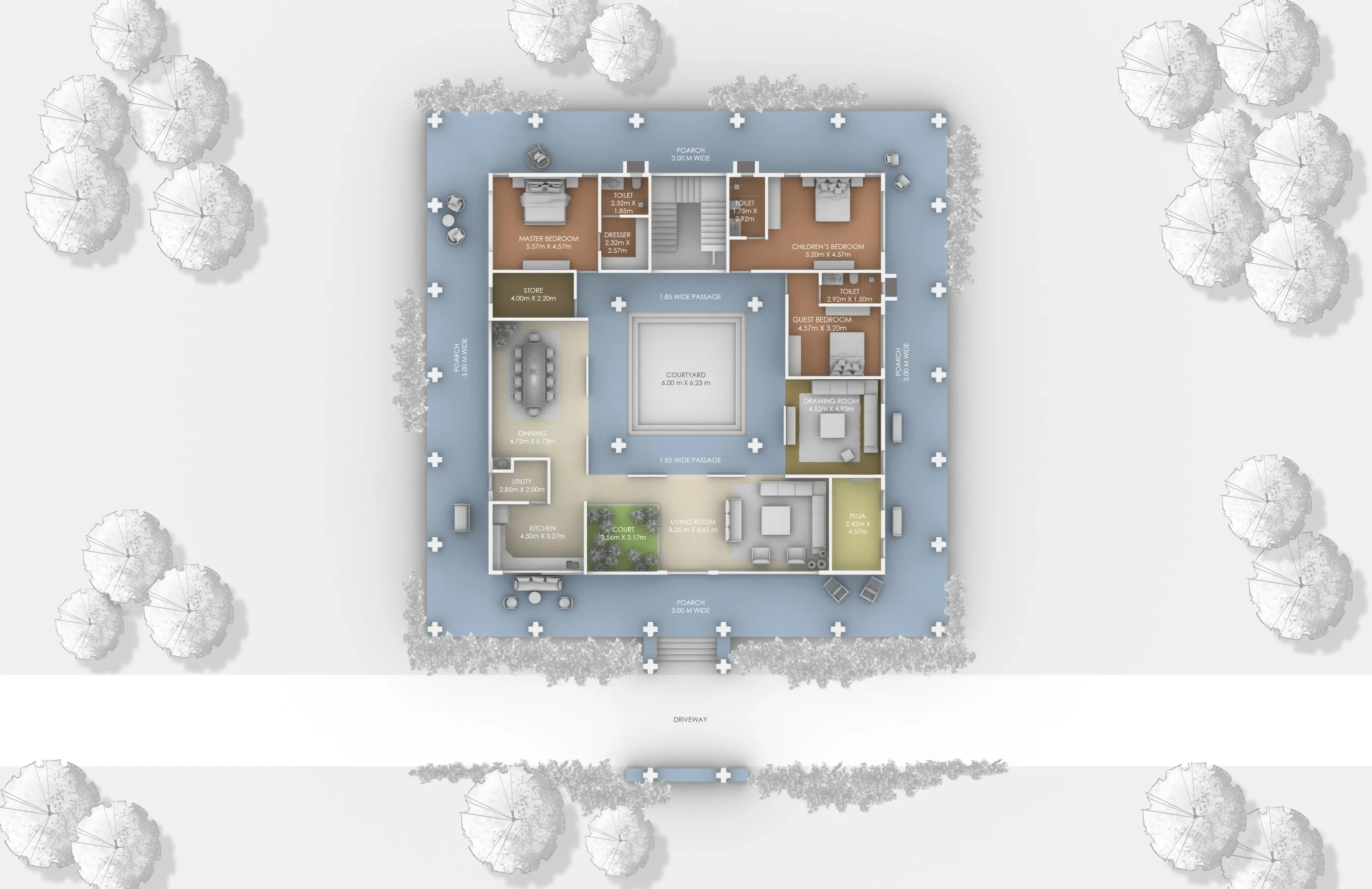 Kerala House - Floor Plan 1