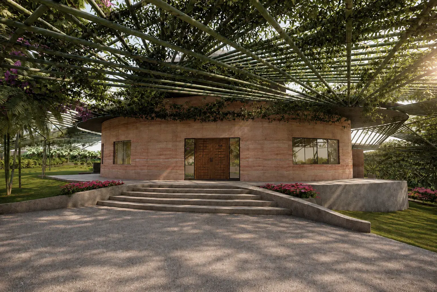 Maval Farmhouse - Rammed Earth Walls and Spatial Transitions