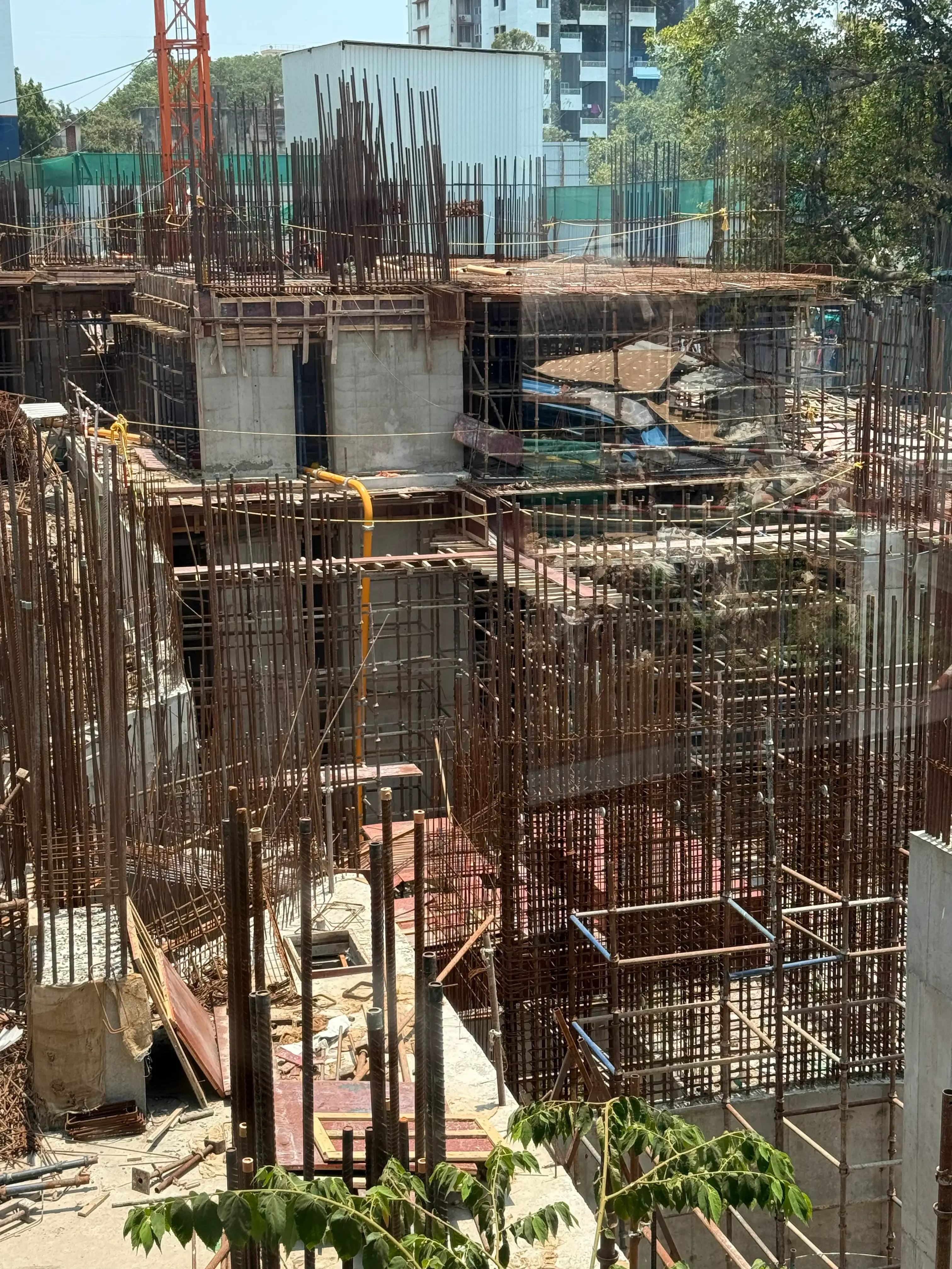 Central Vista parking-level columns and slab framework