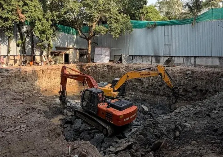 Site excavation progress at Indrabhavan Apartment